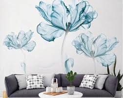Peony Flowers Wall Sticker Vintage Watercolor Peony Wall Etsy In 2020 Flower Wall Decor Wall Decor Living Room Wall Stickers Murals