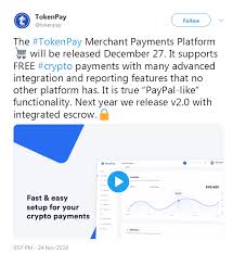 Tokenpay Tpay Payments Platform Launch Coindar