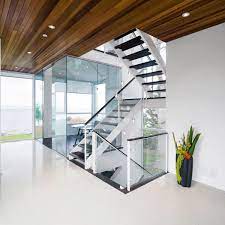 Modern Black White Stairs Riverside Home In Ottawa Canada Contemporary Style Homes Modern House House Design