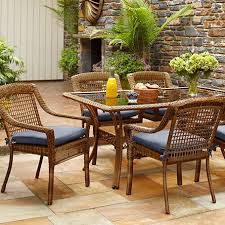 699 900 Depending On Fabric Fabric Options 66x40 Table Spring Haven Brown 7 Piece Patio Di Patio Furniture Dining Set Patio Dining Set Patio Dining Furniture