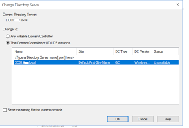 Domain Controller Instance Unavailable