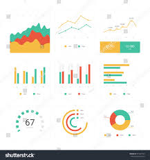 Flat Graph Chart Vector Set Colorful Stock Vector Royalty