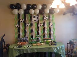 Set out a candy buffet and display vibrant gumballs, mini funnel cakes and colorfully spun cotton candy. Soccer Party Table Decor And Mini Soccer Balls In Jars For Table Decorations Favors Soccer Birthday Parties Soccer Birthday Soccer Theme Parties
