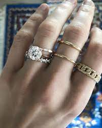 Gap Stacker Diamond Bands Baguette Diamond Wedding Band Pave Diamond Wedding Bands