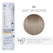 Ion makes a line of hair color products called color brilliance, available in a cream or liquid. Ion 8a Light Ash Blonde Permanent Creme Hair Color By Color Brilliance Permanent Hair Color Sally Beauty