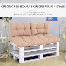 Check spelling or type a new query. Outsunny Cuscineria Per Pallet Set 3 Cuscini Per Seduta E Schienale Di Divani Panca Con Bancali Poliestere Beige Divanetto Bancali Aosom It