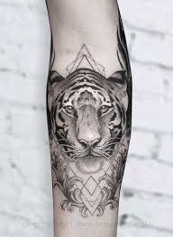 Photograph Of A Tiger Face I Did 2 Months Ago Los Angeles Booking Requests Www Dasleitbild C Tigerf Tiger Face Tattoo Tiger Tattoo Geometric Tiger Tattoo