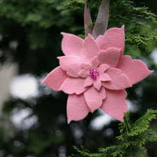 Pink Poinsettia Ornament Etsy Felt Christmas Ornaments Felt Flowers Felt Christmas