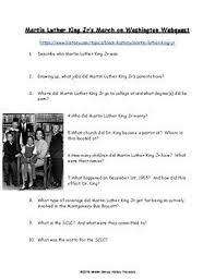 March On Washington Webquest I Have A Dream Speech Mlk I Have A Dream Speech Webquest I Have A Dream