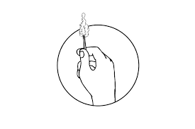 Hand Holding Burning Matchstick Draw Line Drawing Tattoos Hand Sketch Circle Drawing