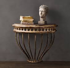 Cast Iron Demilune Console Table Console Table Table Restoration Hardware