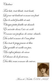 Chaleur De Anna De Noailles Ce2 Poeme Et Citation Texte En Prose Mots