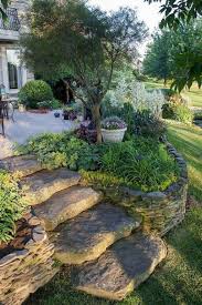 90 Best Side House Garden Landscaping Decoration Ideas With Rocks Front Garden Design Garden Stairs Garden Design