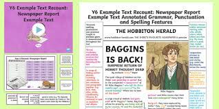 Science in seconds for kids: Y6 Recounts Newspaper Report Example Model Text
