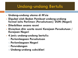 Yaitu perlembagaan dan perundangan persekutuan dan negeri. Fem 3106 Klasifikasi Dan Sumber Undang Undang Ppt Download