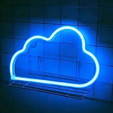Mygoto Moon Neon Light Signs Free Wall Hooks Extra Long Novelty Neon Sign Led Decor For Room Home Kid Bedr Neon Sign Bedroom Blue Neon Lights Neon Lighting