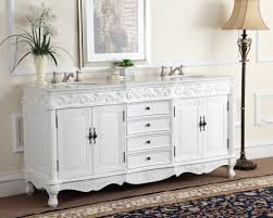 Get 5% in rewards with club o! Adelina 72 Inch White Antique Double Bathroom Vanity Fully Assembled Cream Marble Counter Top