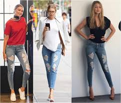 Gigi hadid for vogue eyewear | special collection. Gigi Hadid Ripped Jeans 2015 Fashion Blog By Apparel Search