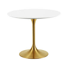 With an elegant black finish and carved pedestal base this will be a beautiful addition to your home. Modterior Dining Room Dining Tables Lippa 36 Round Dining Table In Gold White