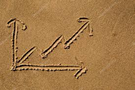 Line Chart Drawn In Sand Stock Photo Bigandt 54247165