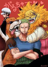 pirate hunter roronoa zoro trafalgar d water law inuarashi nekomamushi one piece one piece anime roronoa zoro anime