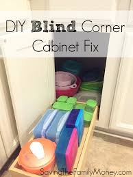Have a kitchen cabinet with shelves that are disorganized and hard to reach? Diy Blind Corner Cabinet Fix Saving The Family Money