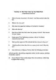 English Worksheets Journey To The River Sea Comprehension