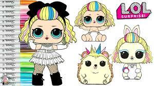 Choose from a variety of coloring pages with pop culture and entertainment themes, including star wars, friends, the office, gilmore girls, and more. Lol Surprise Dolls Coloring Book Page 80s Family 80s Bb Lil Sister Pets 80s Hog And Bunny Youtube