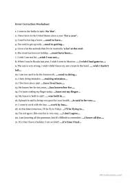 Error Correction Worksheet English Esl Worksheets For Distance Learning And Physical Classroom In 2020 Grammar Correction Sounding Out Words English Vocabulary Words