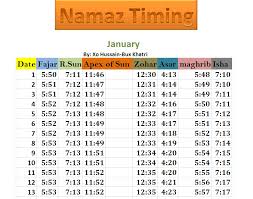 Attari Madani Namaz Timing