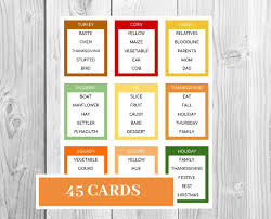 Thanksgiving Taboo 63 Cards Printable Family Games Etsy In 2020 Thanksgiving Family Games Printable Games Taboo Game