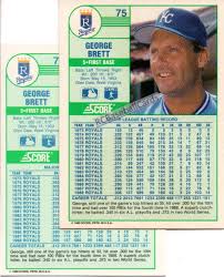 George howard brett (born may 15, 1953), is a retired american baseball third baseman and designated hitter who played 21 years in major league baseball (mlb) for the kansas city royals. 1989 George Brett 2 Score Error Variations 75 B17753 Err Says Top Hitters At 33 Cor Says Top Hitters At 3 Baseball Card Values Baseball Baseball Cards