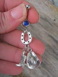 Country Western Belly Ring Horseshoe Belly Ring Cowboy Hat Etsy In 2021 Belly Piercing Jewelry Belly Button Rings Belly Rings