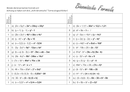 Binomische formeln rechner mit rechenweg das rechnen mit binomischen formeln ist mit ein wenig übung nicht schwer. Arbeitsblatt Binomische Formeln Unterrichtsmaterial Im Fach Mathematik Binomische Formeln Nachhilfe Mathe Lernen