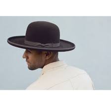 Bad Tony Brown Felt Wide Brim Fedora Hat Front View Flat Brim Hat Flat Brim Hat Men Hats For Men