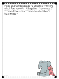 Math With Mo Willems Book Characters Mo Willems Math Word Problems Math Talk