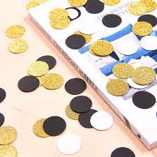 Amazon.com: 300pc Black White Gold Paper confetti, Circle Dots Glitter Party  Table Confetti for Wedding Baby Shower Birthday Party Decoration Suppiles  Table Decoration 1 Inch : Everything Else