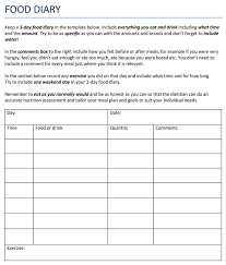 7 food log templates to record daily food intakes