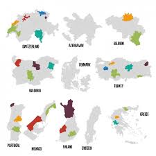 Elections to the assembly of the republic must occur at least once every four years; Free Vector Different Countries Political Map