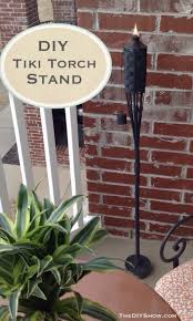 Diy Stand For Your Tiki Torch Tiki Torch Stand Diy Tiki Torch Stand Tiki Torches