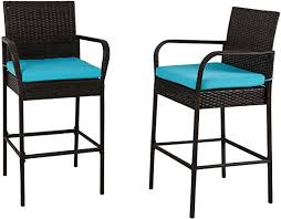They are elevated perfectly to maximize eye contact. Outdoor Patio Bar Stool Set Of 2 Counter Height Wicker High Back Dining Chairs Modern Bar Stools Home Garden Worldenergy Ae