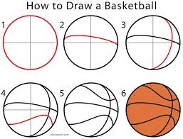 How To Draw A Basketball Step By Step Ball Drawing Basketball Crafts Basketball Drawings