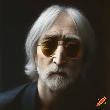 John lennon with gray hair and salt and pepper beard
