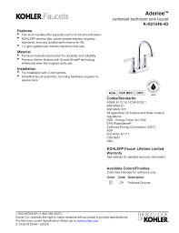 Service sink faucets do not have aerators or other restrictors, permitting. Kohler R21546 4d Cp User Manual Manualzz
