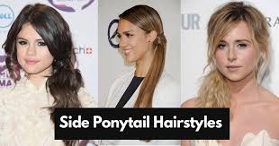 The hair is brushed aside from the face and the hairstyle forms a contrast of the bright color with deep chocolate. 14 Stunning Side Ponytail Hairstyles For Medium Hair Tutorial