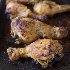 Side View Of Oven Fried Chicken Drumsticks On A Baking Sheet Fried Chicken Drumsticks Easy Salmon Recipes Chicken