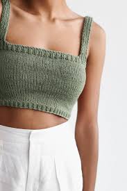 Square Neck Crop Top Minimal Knit Top Hand Knit Bralette Etsy Knit Bralette Top Knit Fashion Crochet Clothes
