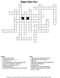 Edgar Allan Poe Crossword Puzzle Poe Poetry Teaching Resources Edgar Allan Poe