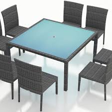 Harmonia Living District Resin Wicker Square Patio Dining Table In 2020 Resin Patio Furniture Patio Dining Table Outdoor Dining Table