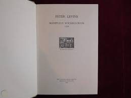 MANIPULUS VOCABULORUM 1570 by PETER LEVINS/SCOLAR PRESS/SCARCE 1969